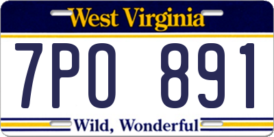 WV license plate 7PO891