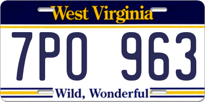 WV license plate 7PO963