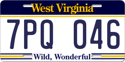 WV license plate 7PQ046