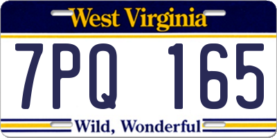 WV license plate 7PQ165