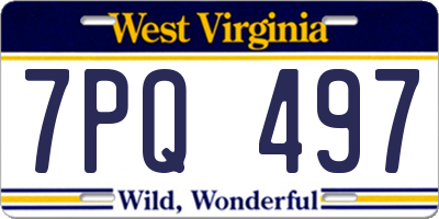 WV license plate 7PQ497