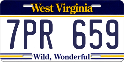 WV license plate 7PR659