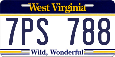 WV license plate 7PS788