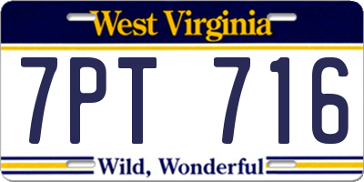 WV license plate 7PT716