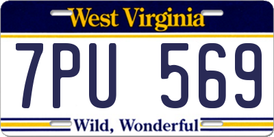 WV license plate 7PU569