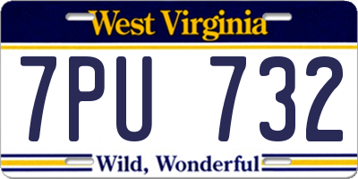 WV license plate 7PU732