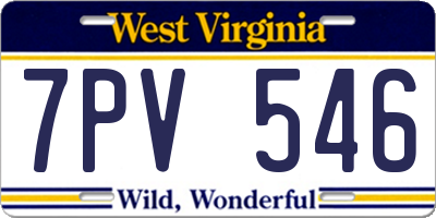 WV license plate 7PV546
