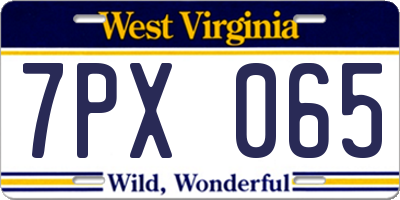 WV license plate 7PX065