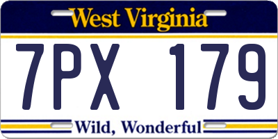 WV license plate 7PX179