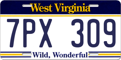 WV license plate 7PX309