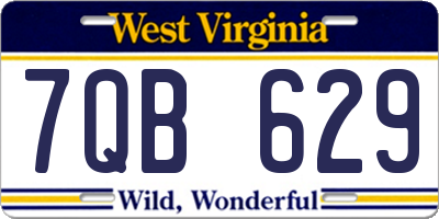 WV license plate 7QB629