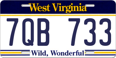 WV license plate 7QB733