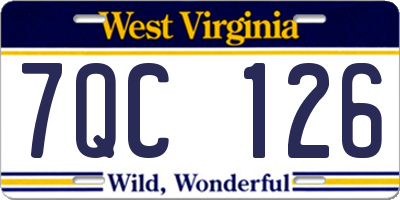 WV license plate 7QC126
