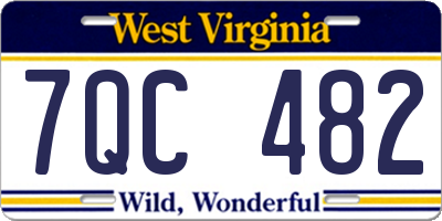 WV license plate 7QC482