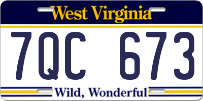 WV license plate 7QC673