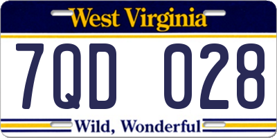 WV license plate 7QD028