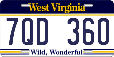 WV license plate 7QD360