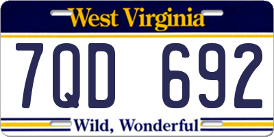 WV license plate 7QD692