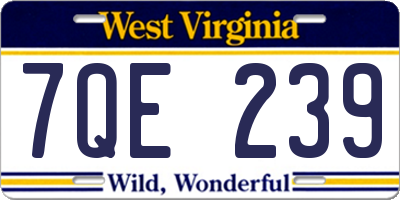 WV license plate 7QE239