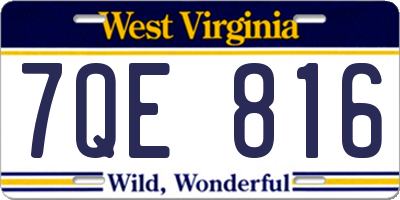 WV license plate 7QE816