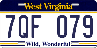 WV license plate 7QF079