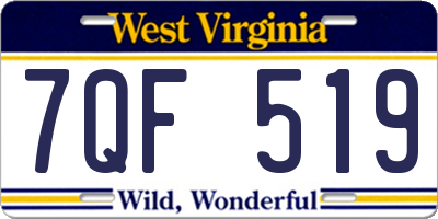 WV license plate 7QF519