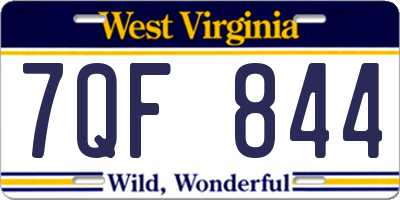 WV license plate 7QF844