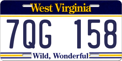 WV license plate 7QG158