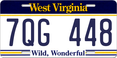WV license plate 7QG448