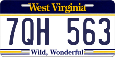 WV license plate 7QH563
