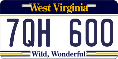 WV license plate 7QH600