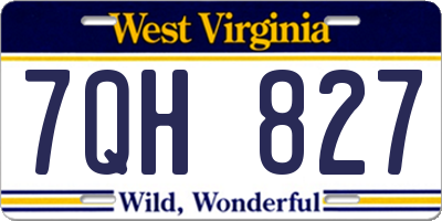 WV license plate 7QH827