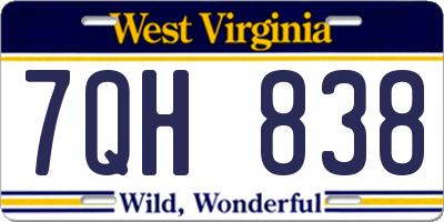 WV license plate 7QH838