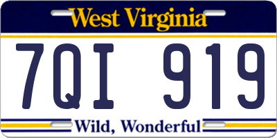 WV license plate 7QI919
