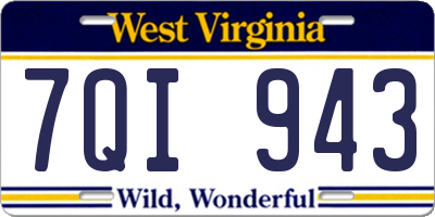 WV license plate 7QI943