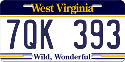 WV license plate 7QK393