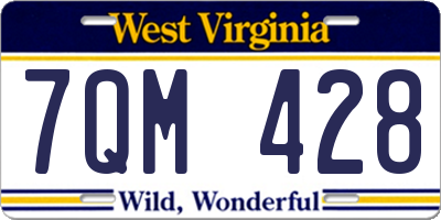 WV license plate 7QM428