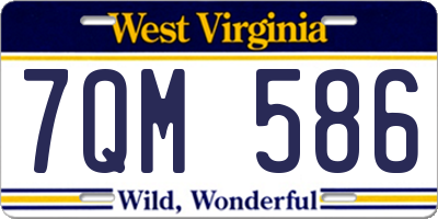 WV license plate 7QM586