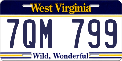 WV license plate 7QM799