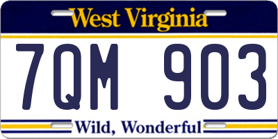 WV license plate 7QM903