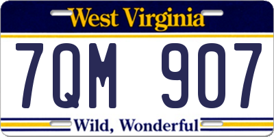 WV license plate 7QM907