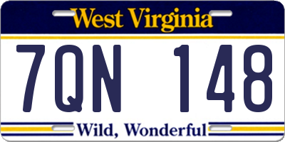 WV license plate 7QN148