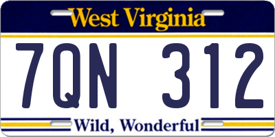 WV license plate 7QN312