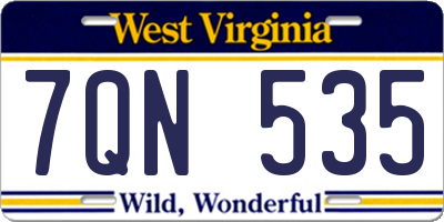 WV license plate 7QN535