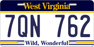 WV license plate 7QN762