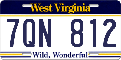 WV license plate 7QN812