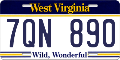 WV license plate 7QN890