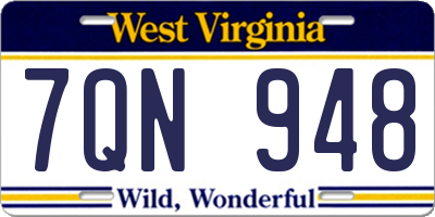 WV license plate 7QN948