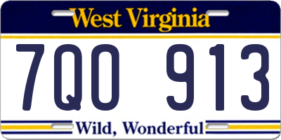 WV license plate 7QO913
