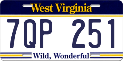WV license plate 7QP251